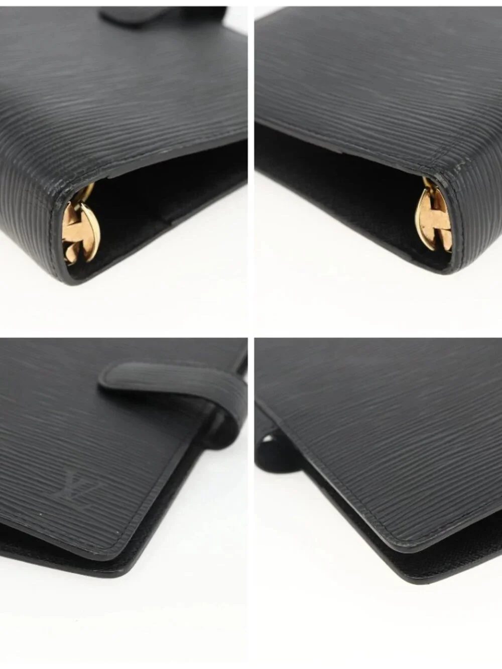 LOUIS VUITTON Epi Agenda MM Day Planner Cover Black R20042 LV Auth BA11324